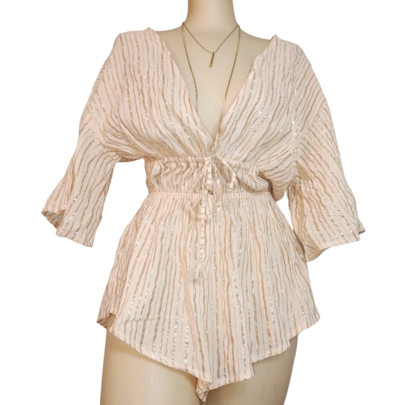 NWT Victoria's Secret romper lingerie with gold stitching - Picture 3 of 8